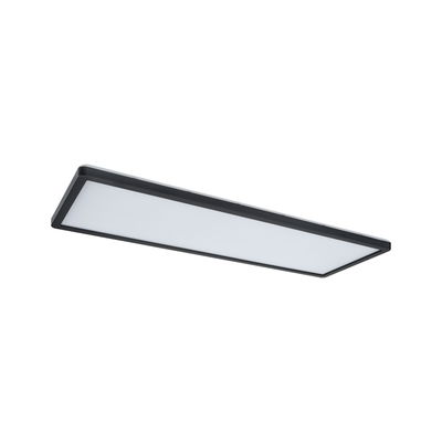 Flat rectangular LED ceiling light with black frame and white diffuser for modern lighting solutions
