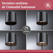 Lampadaire noir dimmable en métal avec abat-jour cylindrique et intensité lumineuse réglable