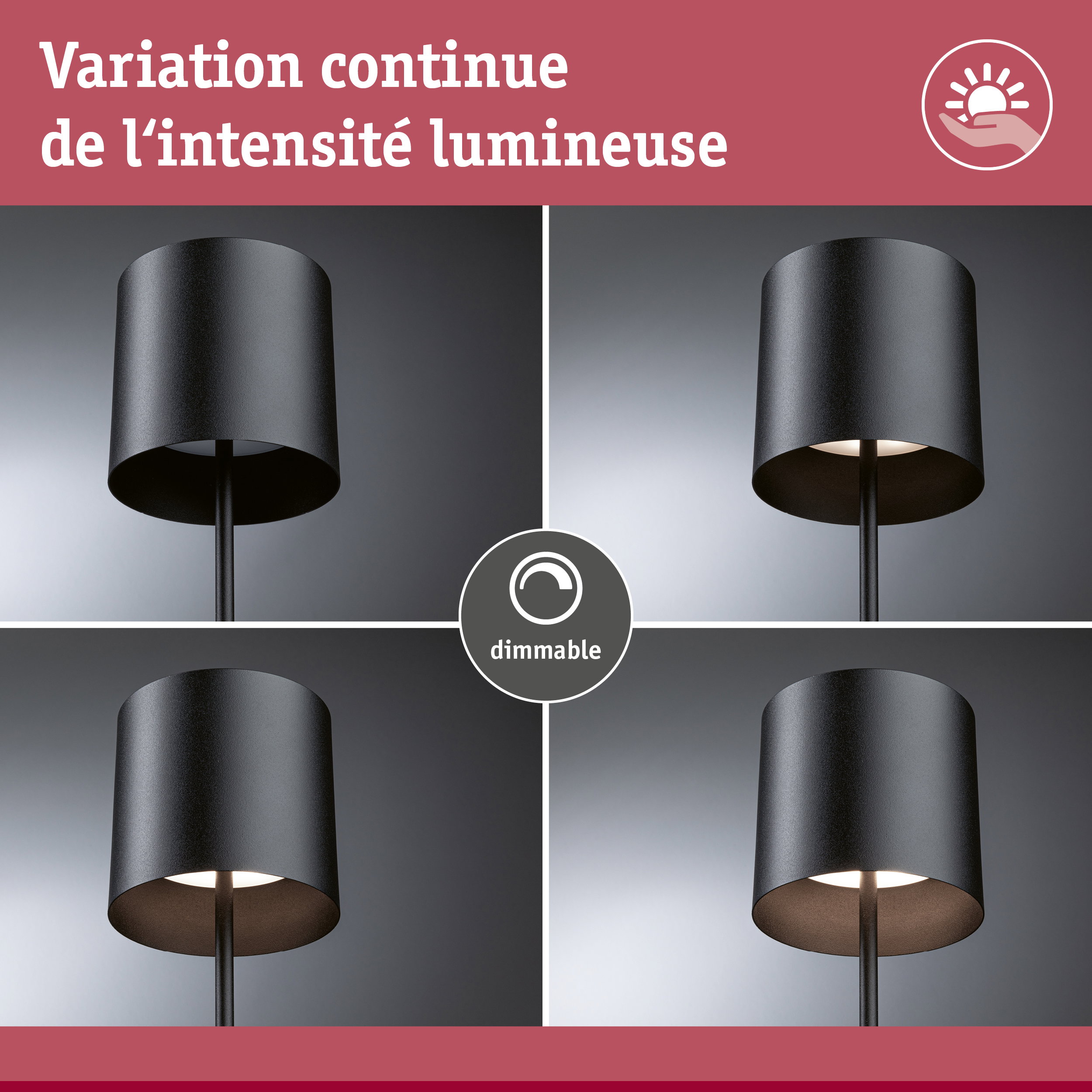 Lampadaire noir dimmable en métal avec abat-jour cylindrique et intensité lumineuse réglable