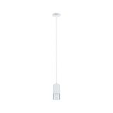 Moderne witte metalen hanglamp met helder glas voor stijlvolle verlichting