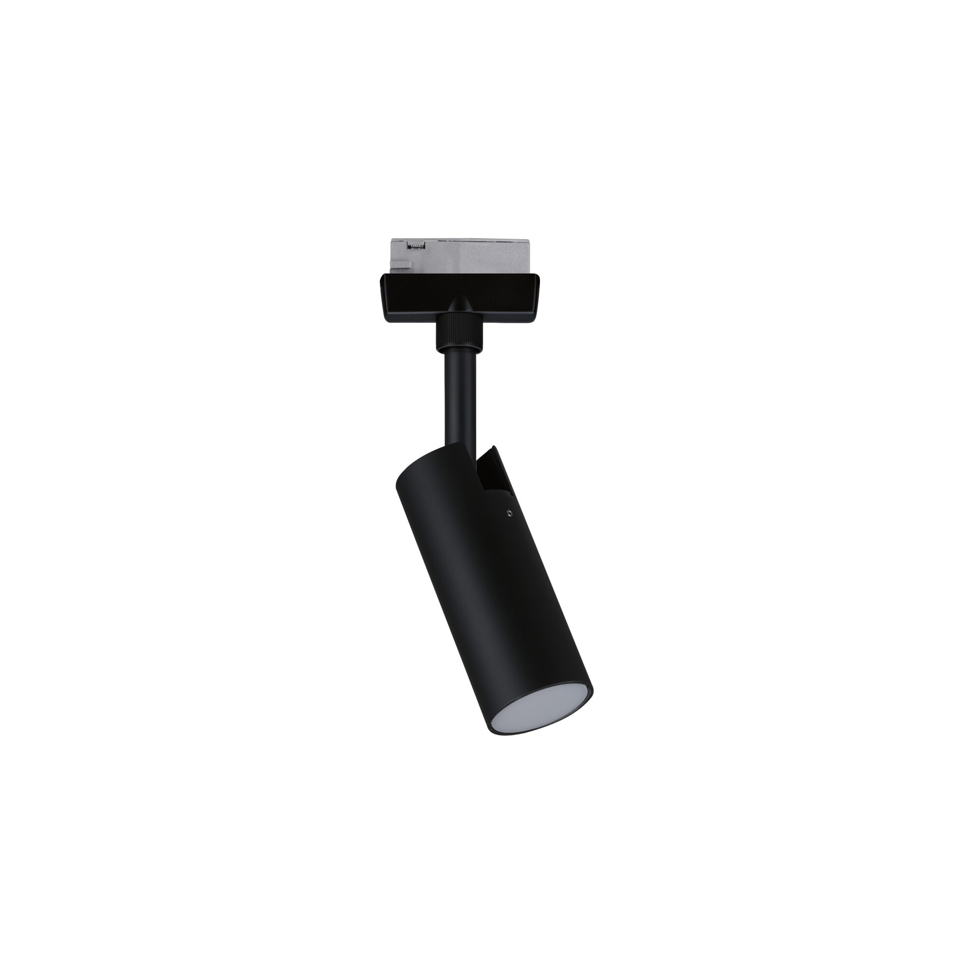 Czarna metalowa lampa LED z białym dyfuzorem do nowoczesnego oświetlenia wnętrz