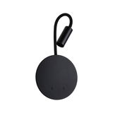 Black round LED wall light with flexible arm and touch switch for modern lighting design
