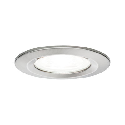 Rundes Einbaustrahler-Gehäuse aus gebürstetem Aluminium in Silber für LED-Beleuchtung