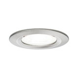 Rundes Einbaustrahler-Gehäuse aus gebürstetem Aluminium in Silber für LED-Beleuchtung