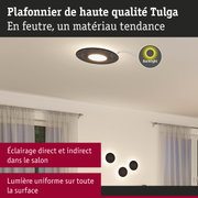 Plafonnier Tulga en feutre avec éclairage indirect pour un salon moderne et lumineux