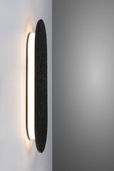 Modern wall lamp with black felt and warm white LED light for stylish room illumination