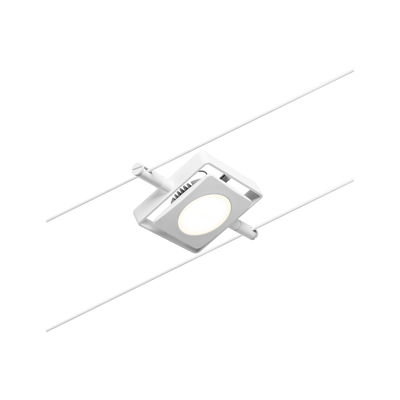 Witte LED-kabelspot met vierkante metalen behuizing voor moderne verlichtingssystemen