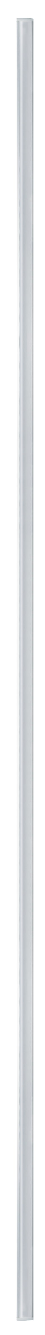 Schlanke weiße LED-Leuchte mit klarer Abdeckung, energiesparende Lichtleiste für Innenräume.