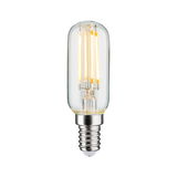 LED bulb with clear glass and warm white light, energy-saving lamp for home lighting.