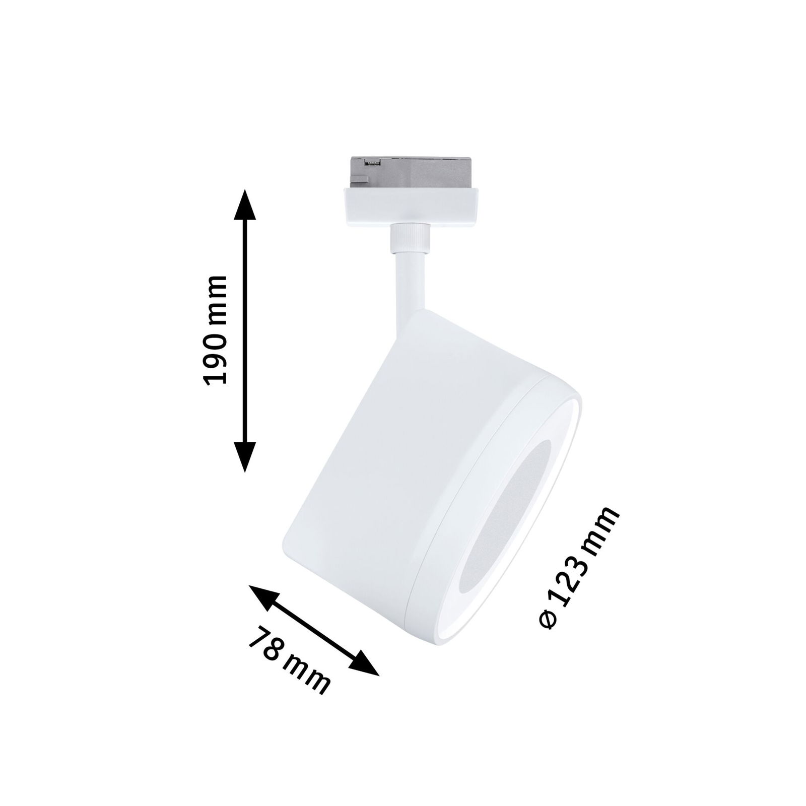 URail LED-skinnespot Arena Enkelt spot 900lm 15,1W 4000K dæmpbar 230V Signal hvid