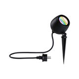 Zwarte LED-tuinschijnwerper met grondpen en kabel voor buitenverlichting en decoratie