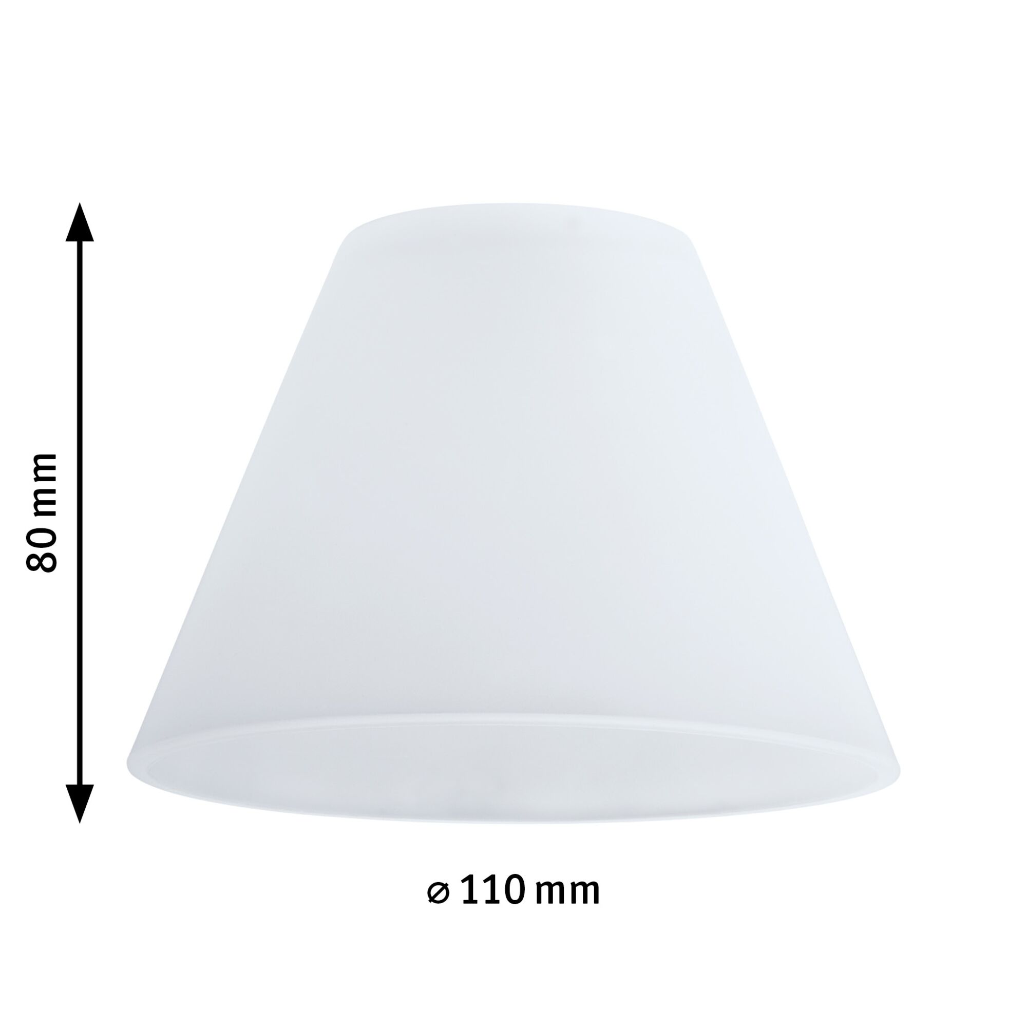 Weißer Lampenschirm aus Glas mit 110 mm Durchmesser und 80 mm Höhe für moderne Beleuchtung