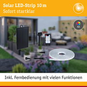 Solar LED-Strip 10 m mit Fernbedienung und RGB-Farbwechsel für Gartenbeleuchtung