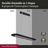Suspension LED noire avec variation en 3 étapes et lumière blanc chaud pour intérieur moderne