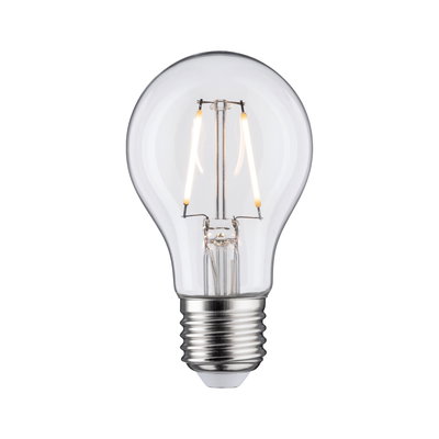 Ampoule LED classique avec verre transparent et base argentée pour un éclairage économique