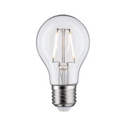 Classic LED light bulb with clear glass and silver base for energy-efficient lighting solutions