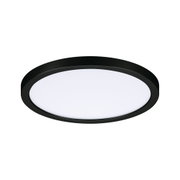 Runde LED-Deckenleuchte mit schwarzem Aluminiumrahmen und weißem Diffusor für moderne Raumbeleuchtung
