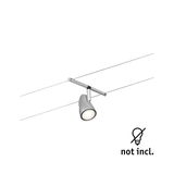 Modern silver metal LED cable spotlight for flexible lighting without bulb included