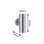 Applique murale en acier inoxydable de 163 mm de hauteur et 60 mm de diamètre, éclairage extérieur moderne