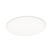 Round white LED ceiling light made of plastic for energy-efficient room lighting