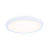 Round white LED ceiling light with warm white illumination and modern design for living spaces.
