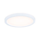Round white LED ceiling light with warm white illumination and modern design for living spaces.