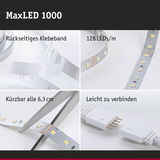 MaxLED 1000 LED-Lichtband mit rückseitigem Klebeband, 128 LEDs/m, kürzbar alle 6,3 cm, einfach verbindbar