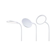White LED wall lamp with three round plastic light panels for modern home lighting