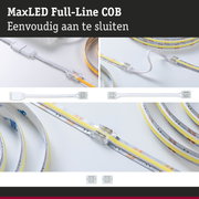 MaxLED Full-Line COB LED-strip met witte connectoren voor eenvoudige aansluiting en flexibele verlichting