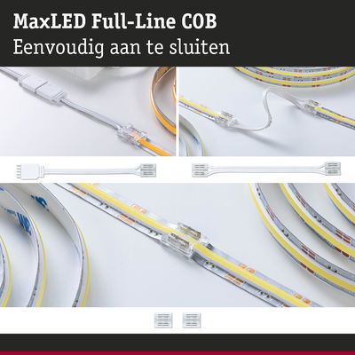 MaxLED Full-Line COB LED-strip met transparante connectoren voor eenvoudige aansluiting en installatie
