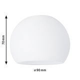 Abat-jour en verre blanc de 90 mm de diamètre et 70 mm de hauteur pour éclairage LED