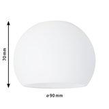 White glass lampshade with 90 mm diameter and 70 mm height for LED lighting fixtures