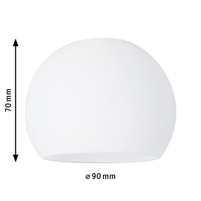 Weißer Lampenschirm aus Glas mit 90 mm Durchmesser und 70 mm Höhe für LED-Leuchten