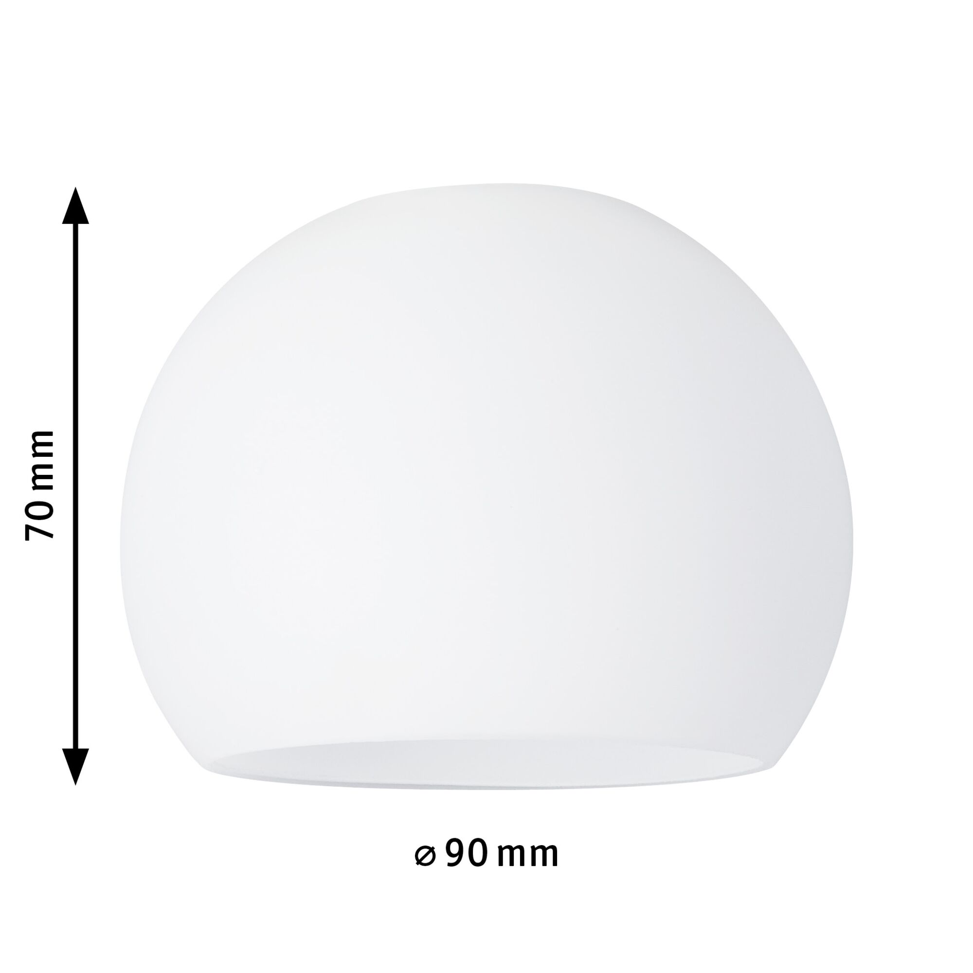 White glass lampshade 90 mm diameter and 70 mm height for LED lighting fixtures
