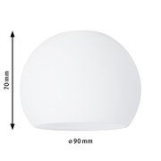 White glass lampshade 90 mm diameter and 70 mm height for LED lighting fixtures
