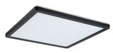 Flache quadratische LED-Deckenleuchte mit schwarzem Rahmen und weißem Diffusor für moderne Beleuchtung