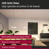 Moderne witte LED-hanglampen Volea met direct en indirect licht voor sfeervolle accenten