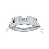 Round recessed spotlight in chrome metal with spring clips for ceiling installation, LED compatible
