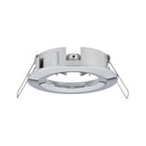 Round recessed spotlight in chrome metal with spring clips for ceiling installation, LED compatible