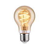 Glühbirne mit spiralförmigem LED-Filament in warmweißem Glas für dekorative Beleuchtung