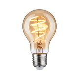 Glühbirne mit spiralförmigem LED-Filament in warmweißem Glas für dekorative Beleuchtung