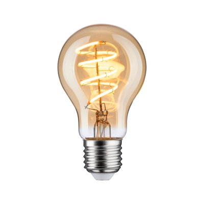 Glühbirne mit spiralförmigem LED-Filament in warmweißem Glas für dekorative Beleuchtung
