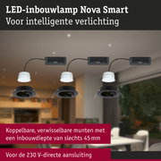 LED-inbouwlamp Nova Smart met koppelbare, verwisselbare modules en 45 mm inbouwdiepte voor slimme verlichting