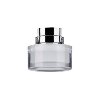 Moderne plafondspot met transparant glas en chromen metalen ring voor LED-verlichting