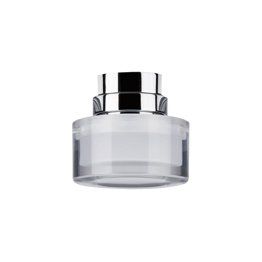 Moderne loftspot i klart glas med krommet metalring til LED-belysning