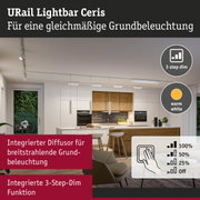 URail Lightbar Ceris weiße Deckenleuchte mit 3-Stufen-Dimmfunktion für gleichmäßige Grundbeleuchtung