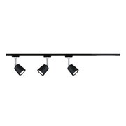 Plafonnier LED noir en métal avec trois spots orientables pour un éclairage moderne