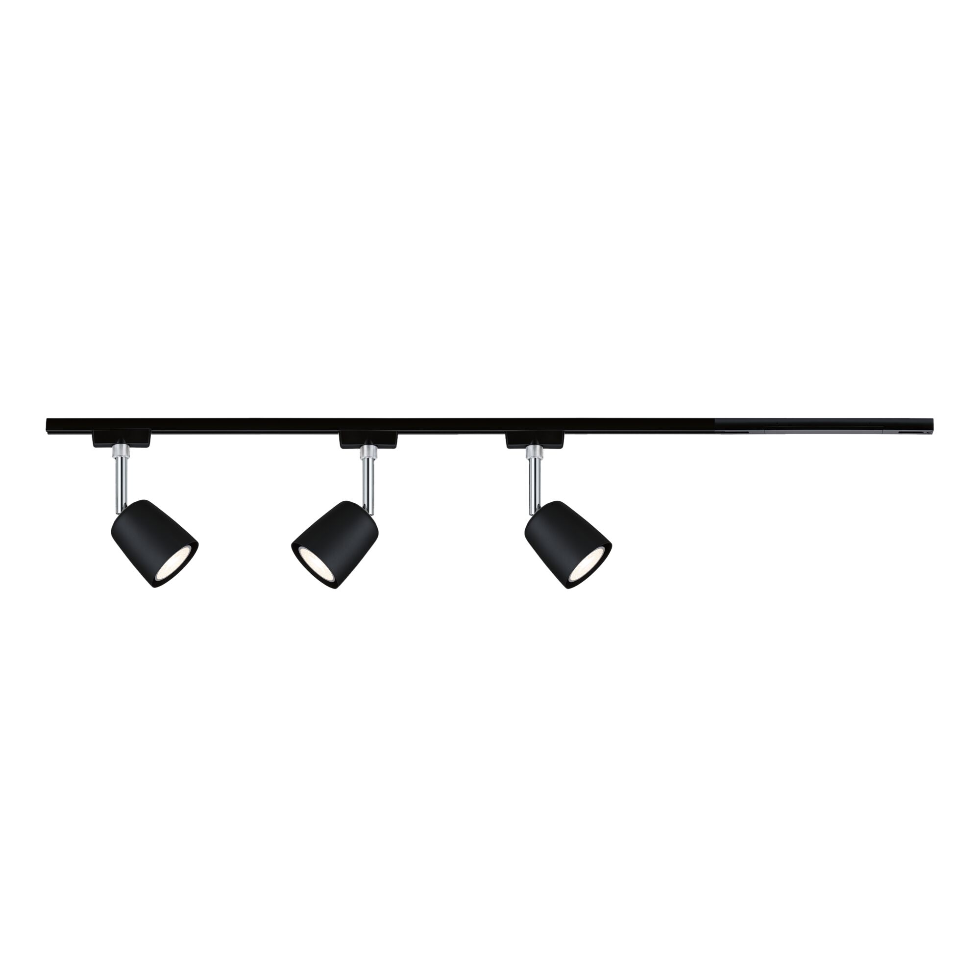 Plafonnier LED noir en métal avec trois spots orientables pour un éclairage moderne