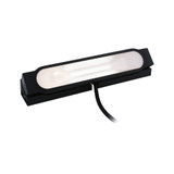 Luminaire LED noir avec diffuseur allongé dépoli et câble pour éclairage intérieur moderne