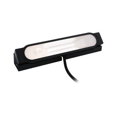 Luminaire LED noir avec diffuseur allongé dépoli et câble pour éclairage intérieur moderne